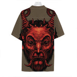 Red Devil Satan Print Hawaiian Shirt