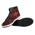 Red Devil Satan Print High Top Leather Sneakers