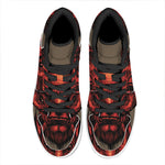 Red Devil Satan Print High Top Leather Sneakers