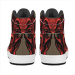Red Devil Satan Print High Top Leather Sneakers