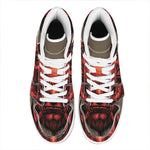 Red Devil Satan Print High Top Leather Sneakers
