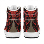 Red Devil Satan Print High Top Leather Sneakers