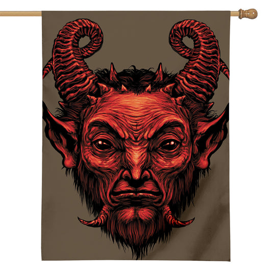 Red Devil Satan Print House Flag