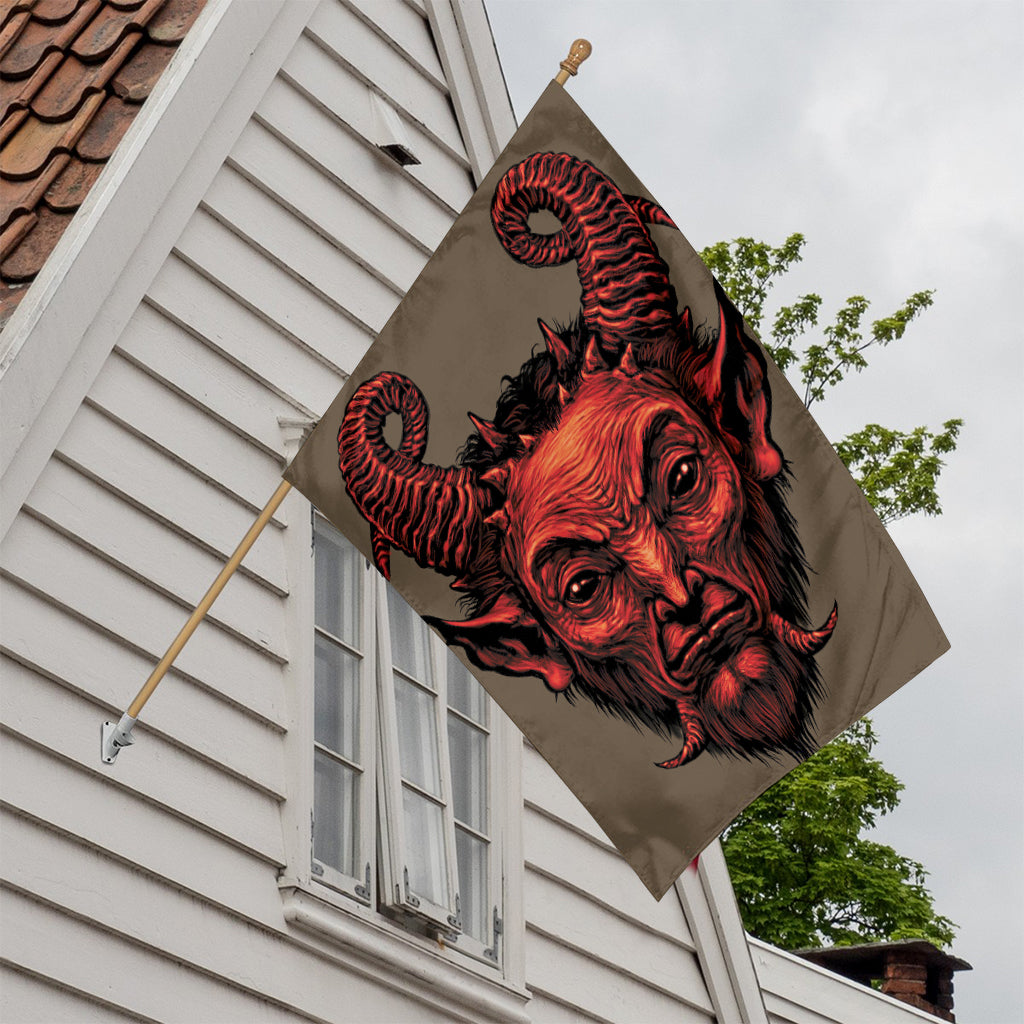 Red Devil Satan Print House Flag