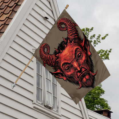 Red Devil Satan Print House Flag
