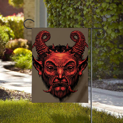 Red Devil Satan Print House Flag
