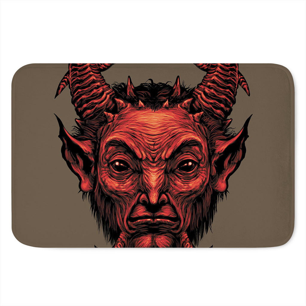 Red Devil Satan Print Indoor Door Mat
