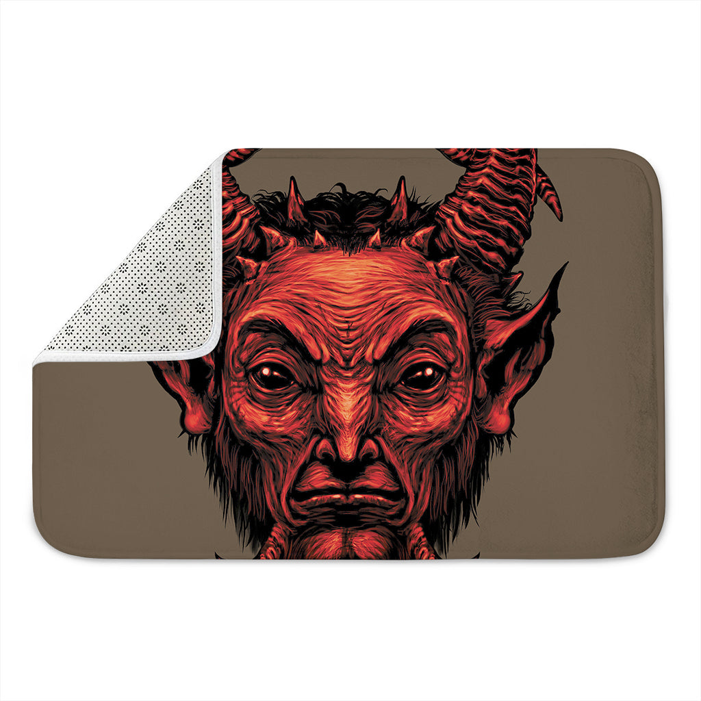Red Devil Satan Print Indoor Door Mat