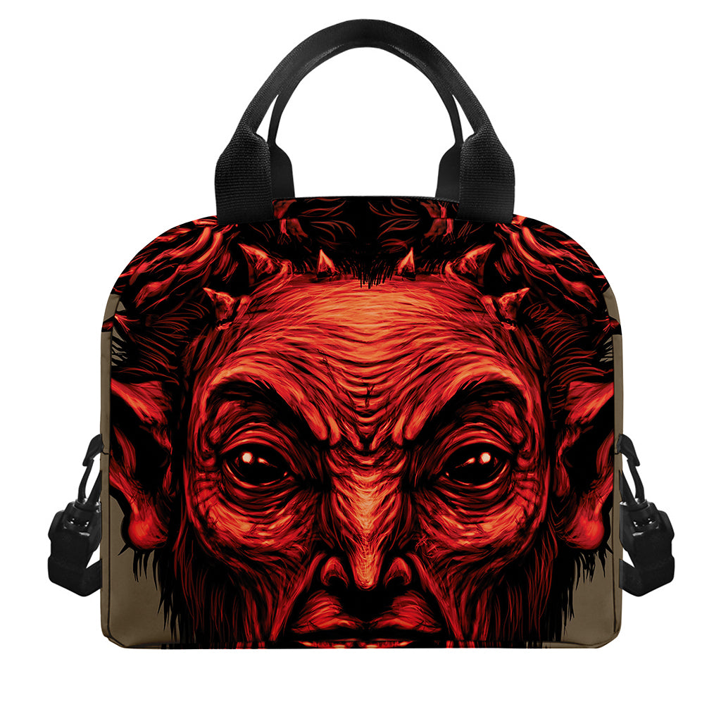 Red Devil Satan Print Insulated Lunch Bag