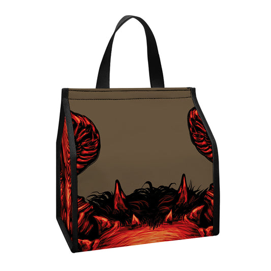 Red Devil Satan Print Insulated Lunch Tote