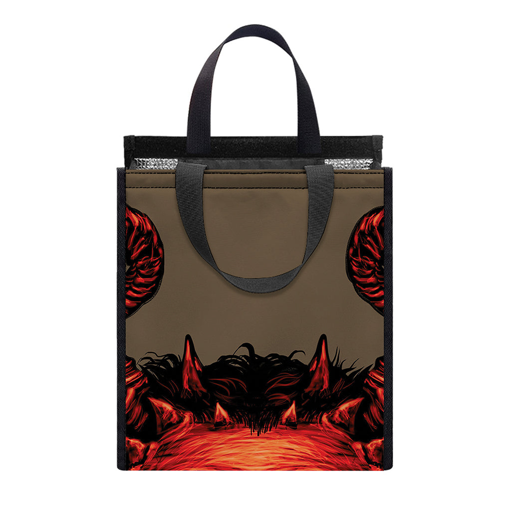 Red Devil Satan Print Insulated Lunch Tote