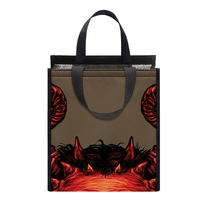 Red Devil Satan Print Insulated Lunch Tote