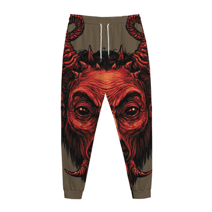 Red Devil Satan Print Jogger Pants