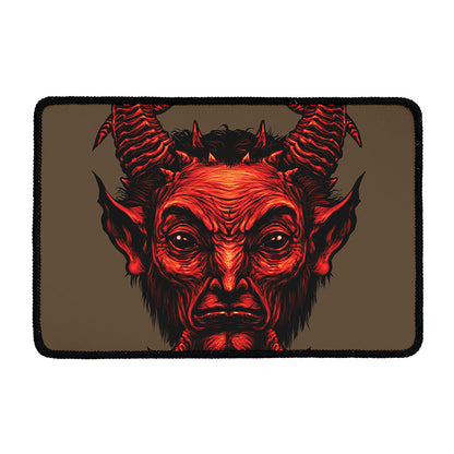 Red Devil Satan Print Kitchen Mat
