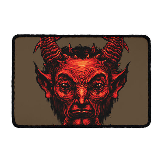 Red Devil Satan Print Kitchen Mat