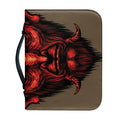 Red Devil Satan Print Leather Bible Cover
