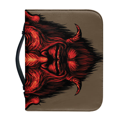 Red Devil Satan Print Leather Bible Cover