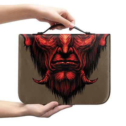 Red Devil Satan Print Leather Bible Cover