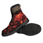 Red Devil Satan Print Backpack
