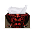 Red Devil Satan Print Leather Tissue Box Cover