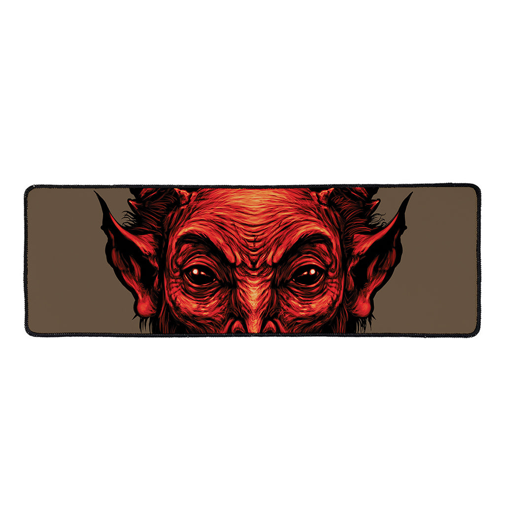 Red Devil Satan Print Long Kitchen Mat