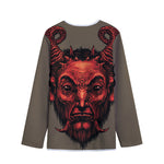 Red Devil Satan Print Long Sleeve Short Coat