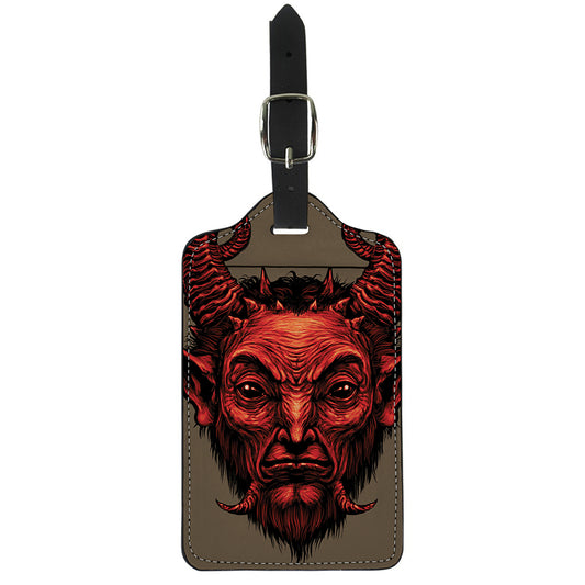 Red Devil Satan Print Luggage Tag