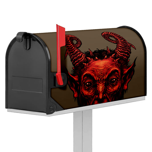 Red Devil Satan Print Mailbox Cover