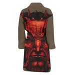 Red Devil Satan Print Men's Bathrobe