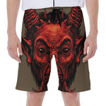 Red Devil Satan Print Men's Beach Shorts