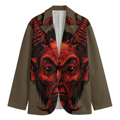 Red Devil Satan Print Men's Blazer