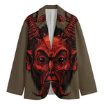 Red Devil Satan Print Men's Blazer