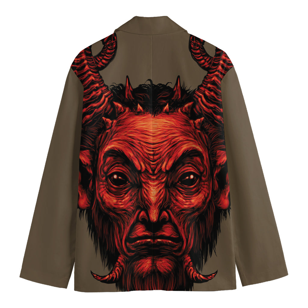 Red Devil Satan Print Men's Blazer