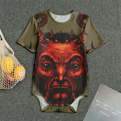 Red Devil Satan Print Men's Bodysuit
