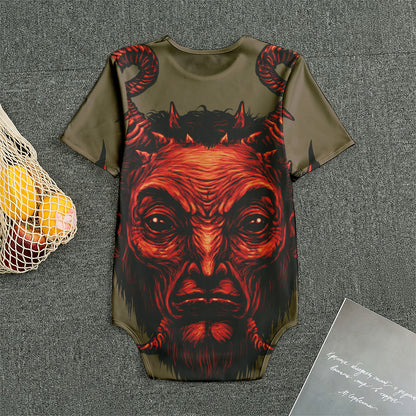 Red Devil Satan Print Men's Bodysuit
