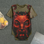 Red Devil Satan Print Men's Bodysuit