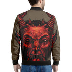 Red Devil Satan Print Men's Bomber Jacket