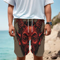 Red Devil Satan Print Men's Cargo Shorts