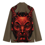Red Devil Satan Print Men's Cotton Blazer