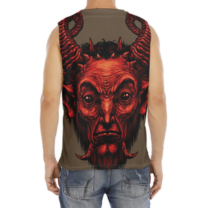 Red Devil Satan Print Men's Fitness Tank Top