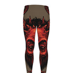 Red Devil Satan Print Men's leggings