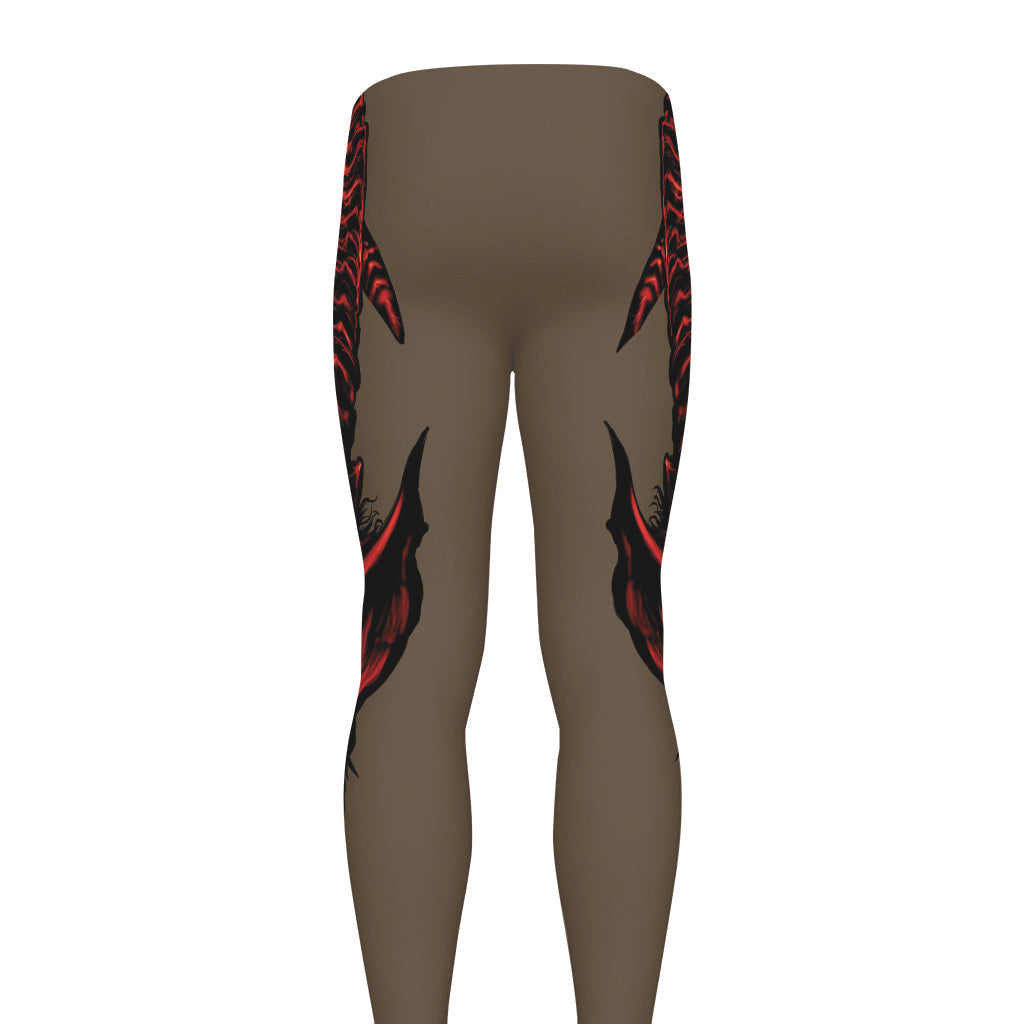Red Devil Satan Print Men's leggings