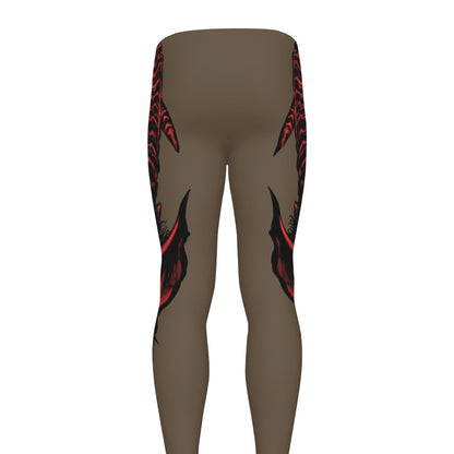 Red Devil Satan Print Men's leggings