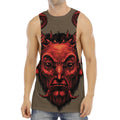 Red Devil Satan Print Men's Muscle Tank Top