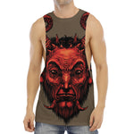 Red Devil Satan Print Men's Muscle Tank Top
