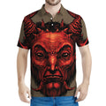 Red Devil Satan Print Men's Polo Shirt