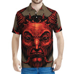 Red Devil Satan Print Men's Polo Shirt