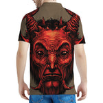 Red Devil Satan Print Men's Polo Shirt