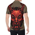 Red Devil Satan Print Men's Shirt