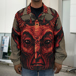 Red Devil Satan Print Men's Shirt Jacket